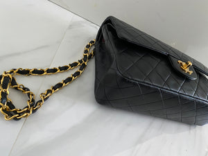 Authentic Pre-Loved Chanel Black Vintage Medium Flap with Gold Hardware