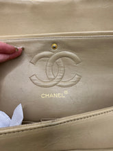 Load image into Gallery viewer, Authentic Chanel preloved Vintage Medium beige Flap with Gold Hardware